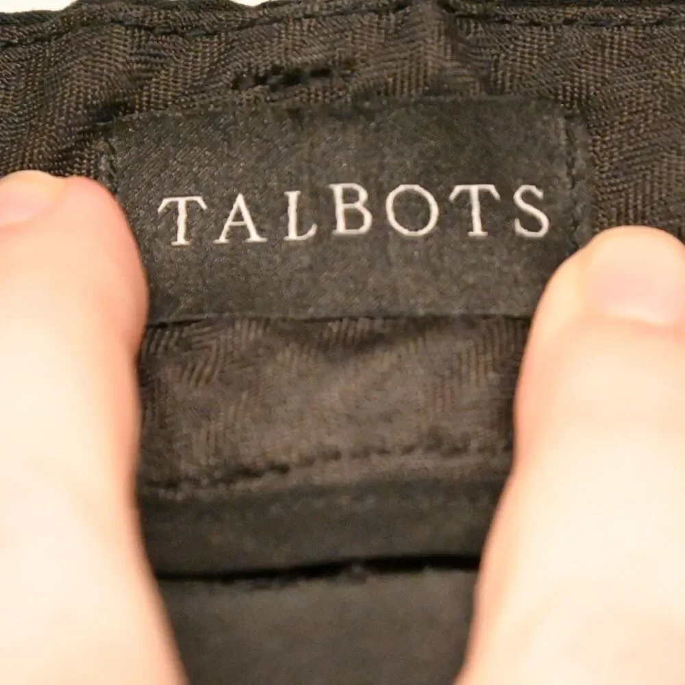 Talbots Womens 12p Petite 33x26 Black Hampshire High Rise Ankle‎ Pants